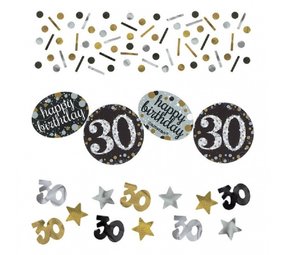 Amscan Confetti sparkling silver-gold 30 years.
