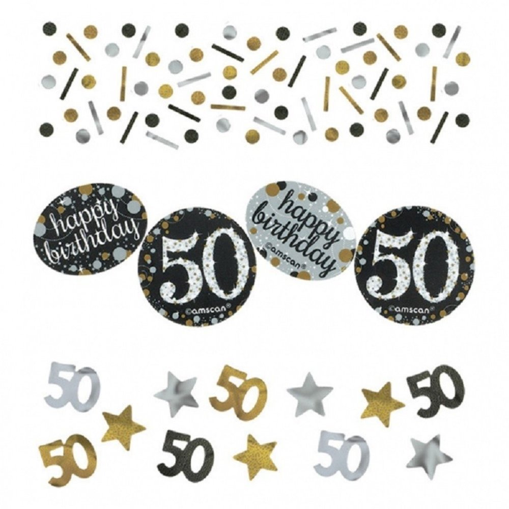 Confetti sparkling silver-gold 50 years.