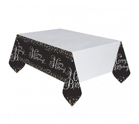 Tafelkleed Happy Birthday Sparkling zilver-goud Tafelkleed Happy Birthday Sparkling zilver-goud