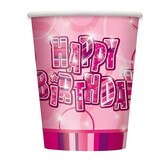CUP Glitz Happy Birthday Pink | 8 Stücke