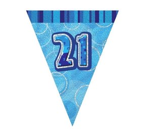 Fahnen Smallglitz 21 Jahre blau Fahnen Smallglitz 21 Jahre blau