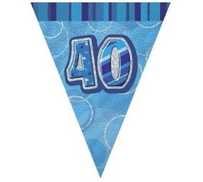 Drapeaux Garland Glitz 40 ans Bleu Drapeaux Garland Glitz 40 ans Bleu