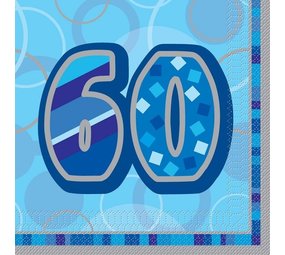 Serviette Glanz 60 Jahre Blau 16 Stücke Serviette Glanz 60 Jahre Blau 16 Stücke