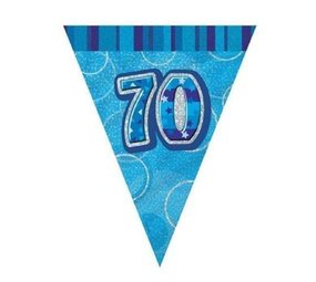 Fahnen Smallglitz 70 Jahre blau Fahnen Smallglitz 70 Jahre blau
