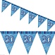 Vlaggen slinger Glitz 80 jaar blauw Vlaggen slinger Glitz 80 jaar blauw