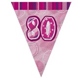 Fahnen Slinger Glitz 80 Jahre rosa rosa