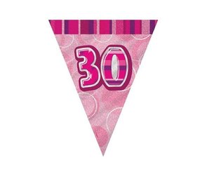 Drapeaux Garland Glitz 30 ans Rose Drapeaux Garland Glitz 30 ans Rose