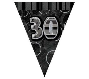 Drapeaux Garland Glitz 30 ans Noir Drapeaux Garland Glitz 30 ans Noir