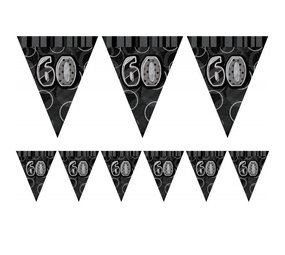 Drapeaux Garland Glitz 60 ans Noir Drapeaux Garland Glitz 60 ans Noir