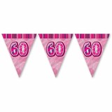 Fahnen Slinger Glitz 60 Jahre rosa rosa