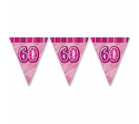 Drapeaux Garland Glitz 60 ans Rose Drapeaux Garland Glitz 60 ans Rose