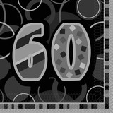 Unique Party Serviette glitz 60 ans noir 16 pièces Unique Party Serviette glitz 60 ans noir 16 pièces