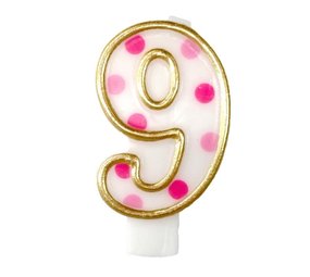 Candle 9 Specked Pink
