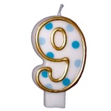 Candle 9 Specked Blue