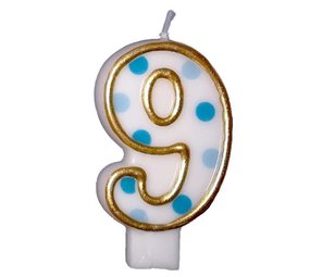 Bougie 9 moucheté bleue Bougie 9 moucheté bleue