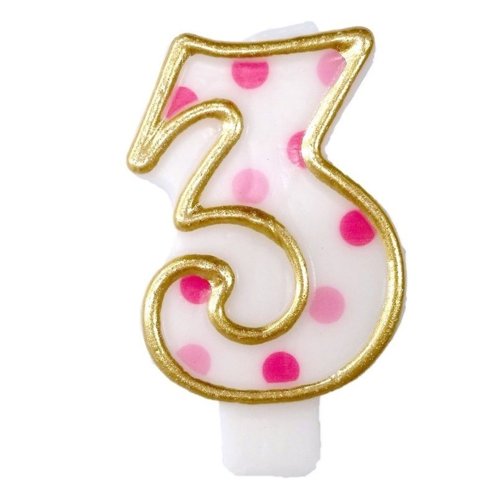 Candle 3 Specked Pink