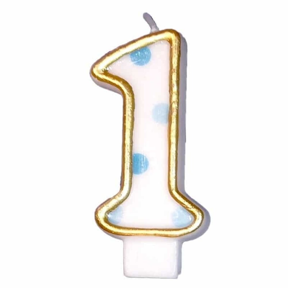 Candle 1 speckled blue