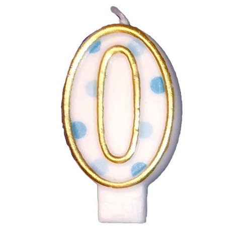Bougie 0 moucheté bleue