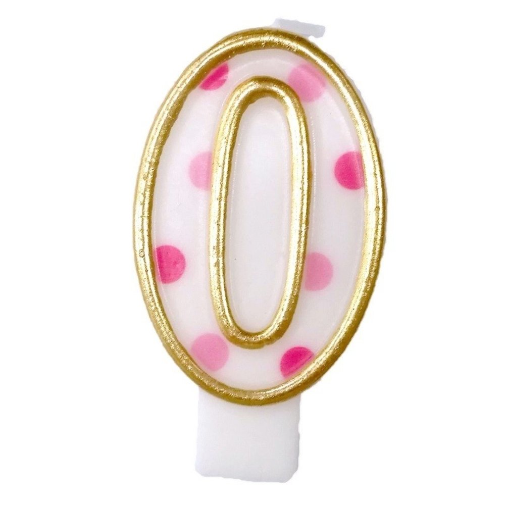 Bougie 0 rose moucheté Bougie 0 rose moucheté