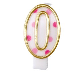 Bougie 0 rose moucheté Bougie 0 rose moucheté