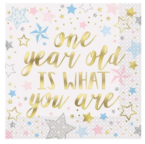 Serviette Twinkel Little Star 'One' 16 pièces