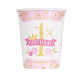 Cup Gold - Pink 1. Geburtstag | 8 Stücke