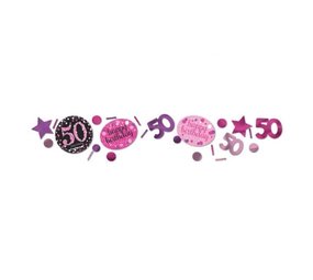 Amscan Confetti 50 ans Pétillant Noir-Rose | 34 grammes Amscan Confetti 50 ans Pétillant Noir-Rose | 34 grammes