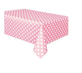 Unique Party Nappe - Rose clair avec des points blancs 137 x 274 cm Unique Party Nappe - Rose clair avec des points blancs 137 x 274 cm