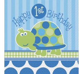 Servet Schildpad 1st birthday 16 stuks Servet Schildpad 1st birthday 16 stuks