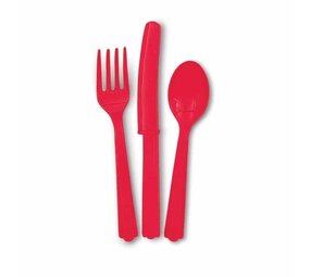 Besteck rot 18-teilig