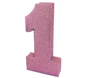 Dekorationsnummer 1 Pink Glitter