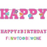 Jumbo Letterslinger 1e Happy Birthday vlinder + bonus slinger Jumbo Letterslinger 1e Happy Birthday vlinder + bonus slinger