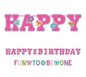 Jumbo Lettreslinger 1er Joyeux Anniversaire Butterfly + Bonus Slinger