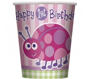 Cup Ladybug 1st Birthday | 8 pieces Cup Ladybug 1st Birthday | 8 pieces