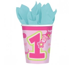 Beker Fun to be one Safari roze | 8 stuks Beker Fun to be one Safari roze | 8 stuks