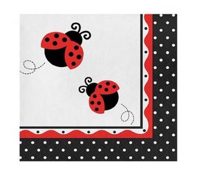 Servet coccinelle fantaisie 33x33cm