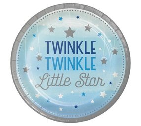 Bord Twinkle Little Star boy 23cm | 8 stuks Bord Twinkle Little Star boy 23cm | 8 stuks