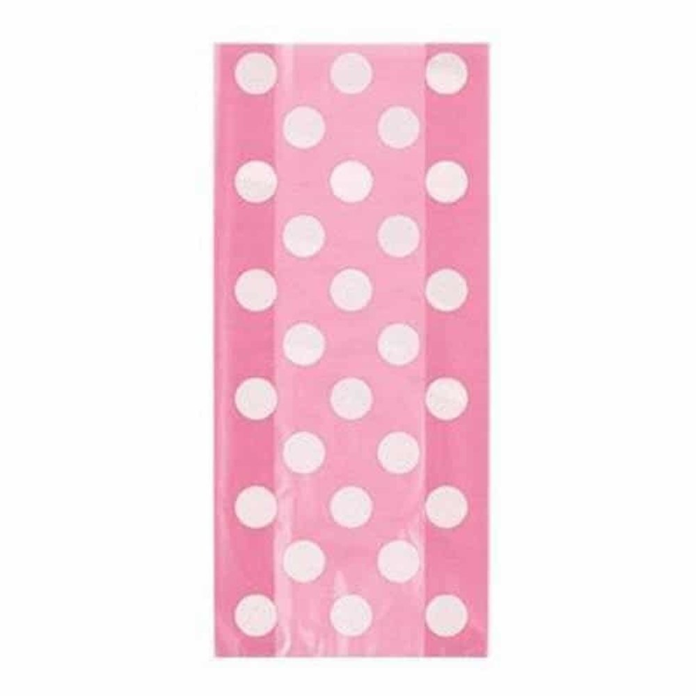 Sacs-cadeaux de violoncelle rose avec des points blancs 20 morceaux Sacs-cadeaux de violoncelle rose avec des points blancs 20 morceaux