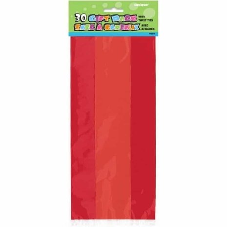 Cello gift bags Ruby Red | 30 stuks