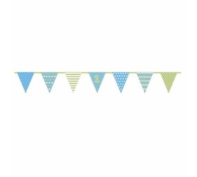 Vlaggen slinger blauw en mint 1 jaar Vlaggen slinger blauw en mint 1 jaar