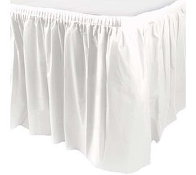 Tischrock weiße Plastik | 73 cm x 426 cm Tischrock weiße Plastik | 73 cm x 426 cm