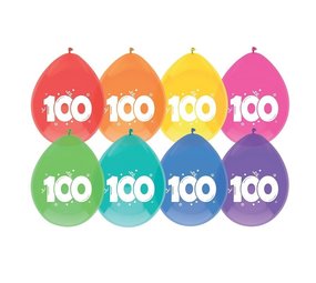 Balloons 100 years fresh colors 8 pieces