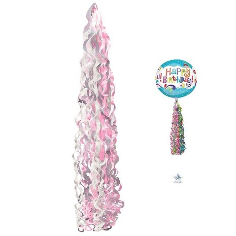 Ballon Tail Pink Weiß 86 x15 cm Ballon Tail Pink Weiß 86 x15 cm
