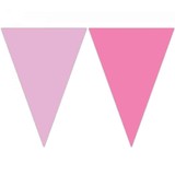 Procos Party Vlaggen slinger roze en lichtroze plastic