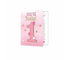 Tuf-Tuf Uitnodiging Twinkle Little Star girl 1 jaar 8 stuks Tuf-Tuf Uitnodiging Twinkle Little Star girl 1 jaar 8 stuks