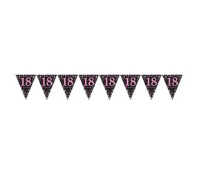 Amscan Guirlande de Drapeaux 18 Noir-Rose Étincelant 4 m | par unité Amscan Guirlande de Drapeaux 18 Noir-Rose Étincelant 4 m | par unité