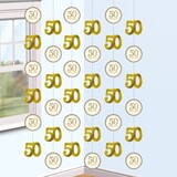 Amscan Décoration suspendue 50 ans d'or mariée | 6 morceaux Amscan Décoration suspendue 50 ans d'or mariée | 6 morceaux