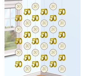 Amscan Hang Dekoration 50 Jahre verheiratet Gold | 6 Stück Amscan Hang Dekoration 50 Jahre verheiratet Gold | 6 Stück