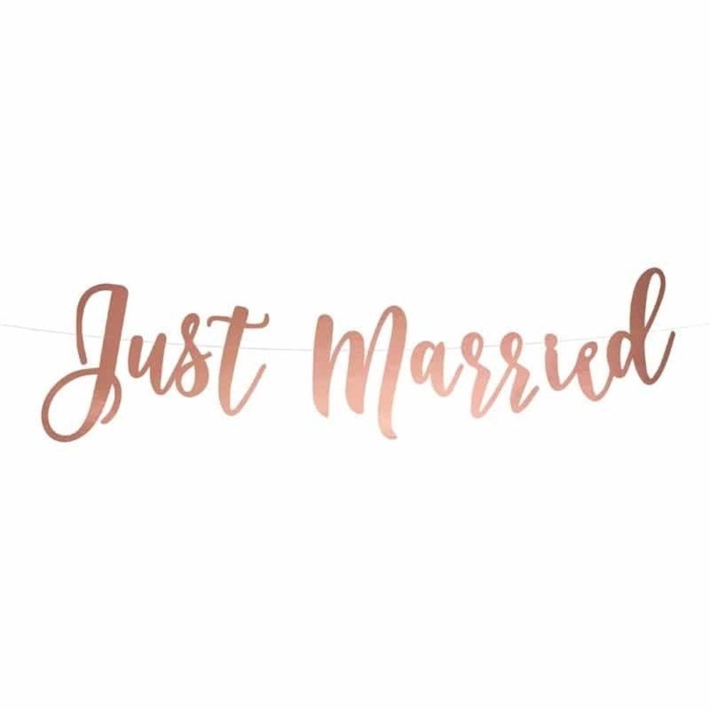 Letterslinger Just Married rose goud 20x77cm