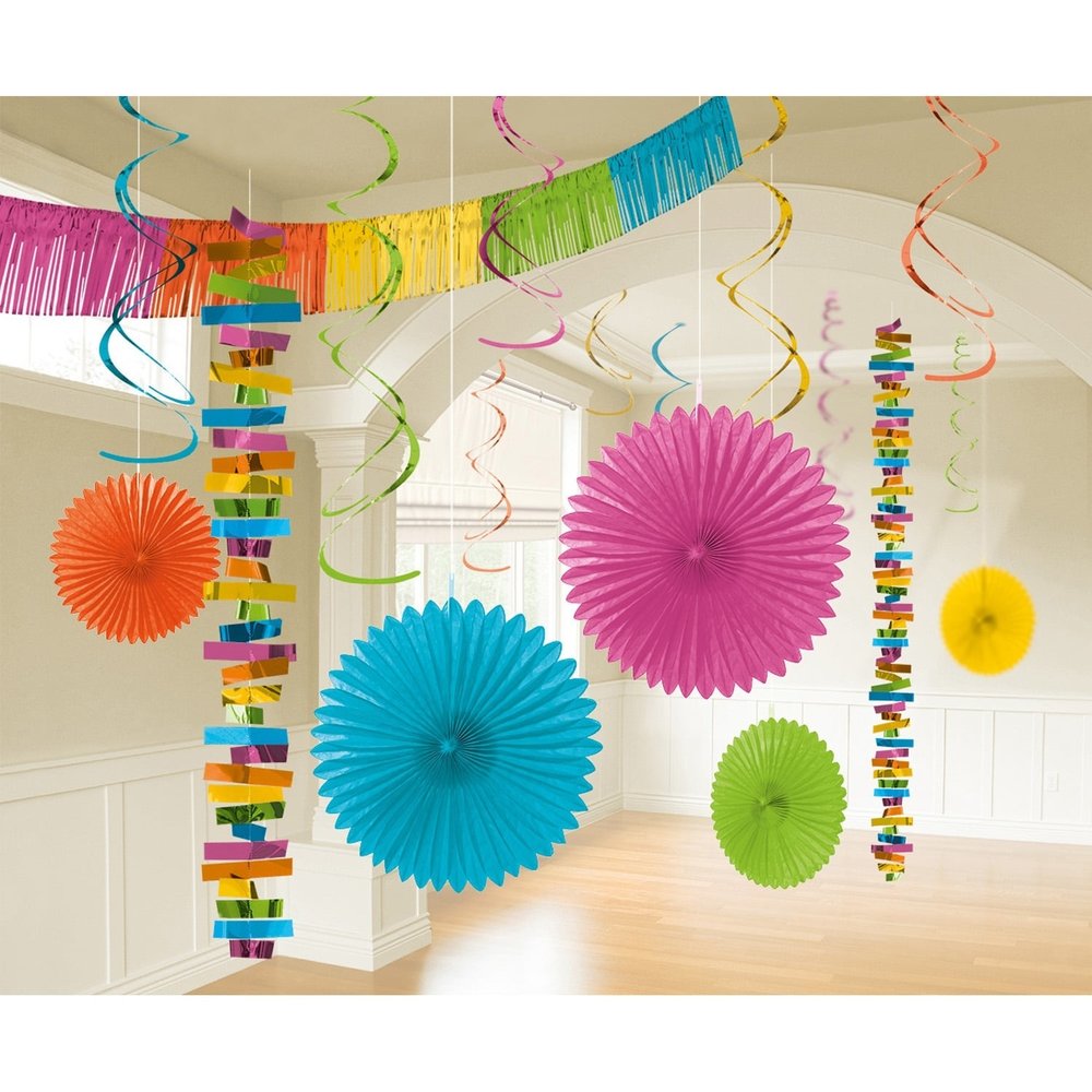Decoratie set multi kleuren | 18-delig